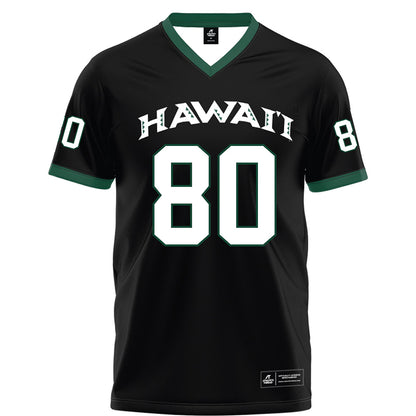 Hawaii - NCAA Football : Robert Haynes - Black Football Jersey-0