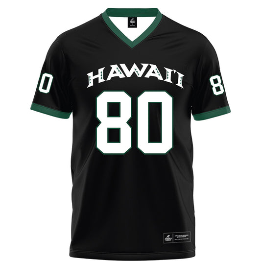Hawaii - NCAA Football : Robert Haynes - Black Football Jersey-0
