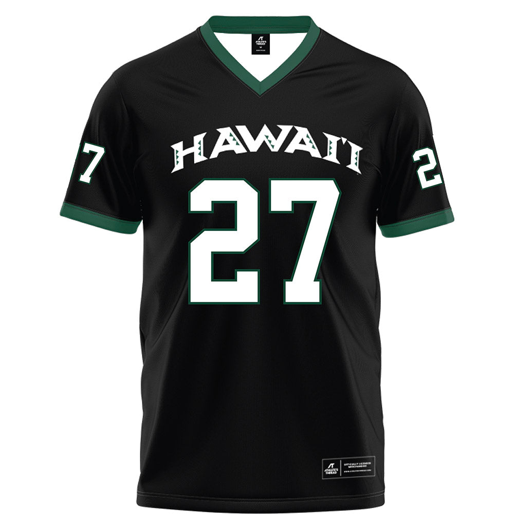 Hawaii - NCAA Football : Makanale'a Meyer - Black Football Jersey-0