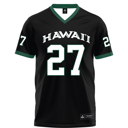 Hawaii - NCAA Football : Makanale'a Meyer - Black Football Jersey-0