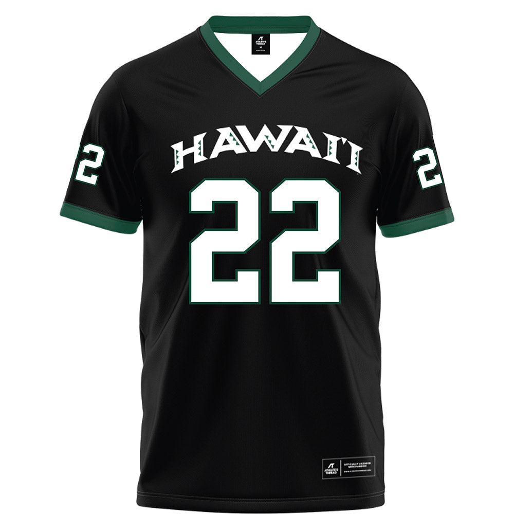 Hawaii - NCAA Football : Titan Lacaden - Black Football Jersey-0