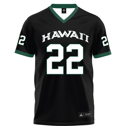 Hawaii - NCAA Football : Titan Lacaden - Black Football Jersey-0