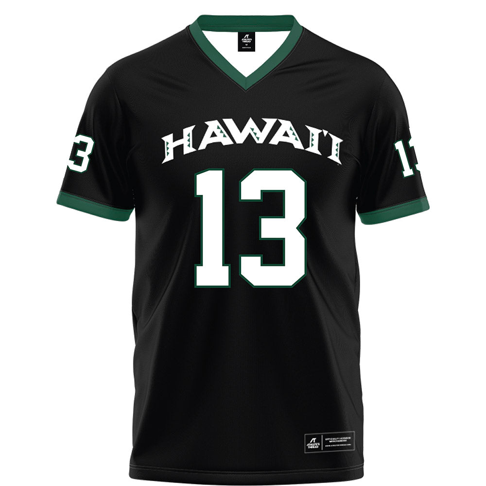 Hawaii - NCAA Football : Koa Eldredge - Black Football Jersey-0