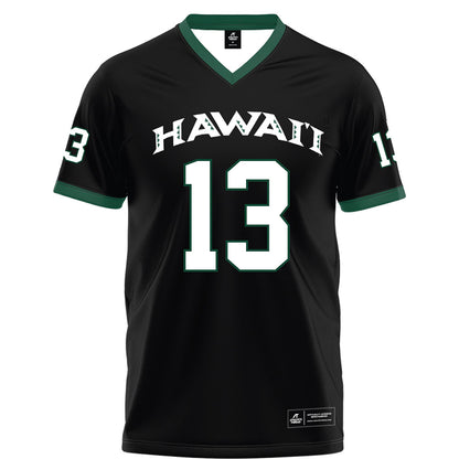 Hawaii - NCAA Football : Koa Eldredge - Black Football Jersey-0