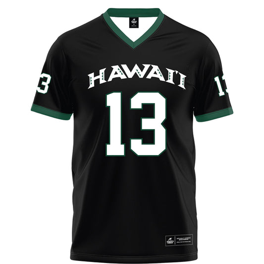 Hawaii - NCAA Football : Koa Eldredge - Black Football Jersey-0