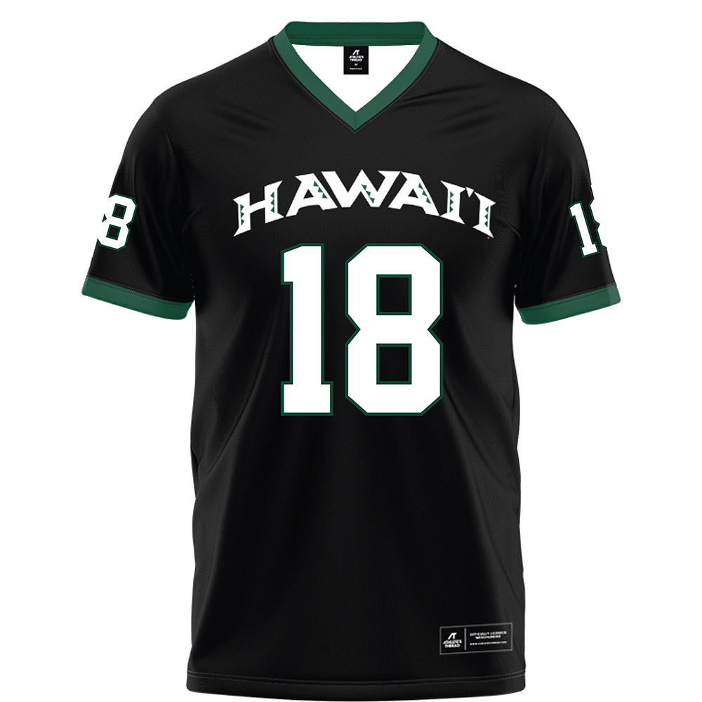 Hawaii - NCAA Football : Zaden Mariteragi - Black Football Jersey-0