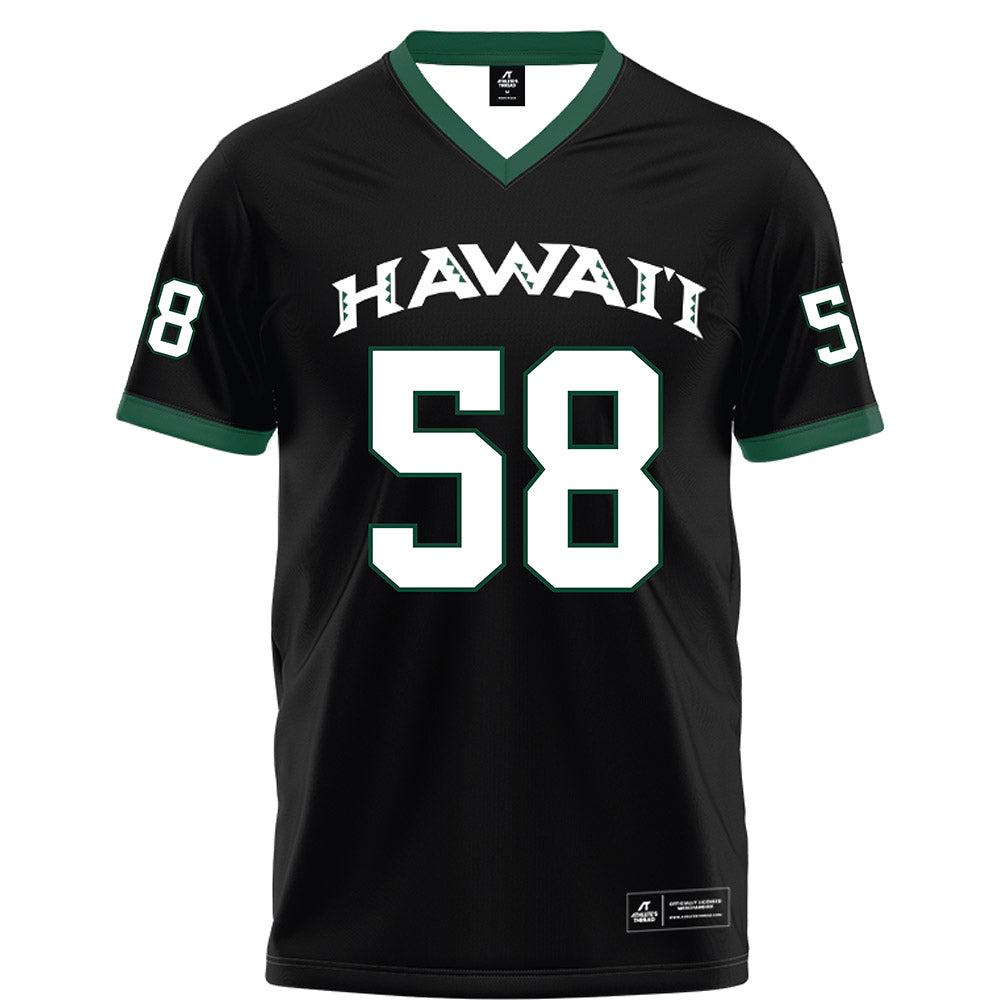 Hawaii - NCAA Football : Denaris Derosa Jr. - Black Football Jersey-0