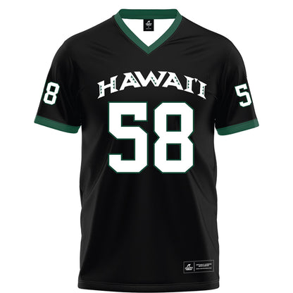Hawaii - NCAA Football : Denaris Derosa Jr. - Black Football Jersey-0