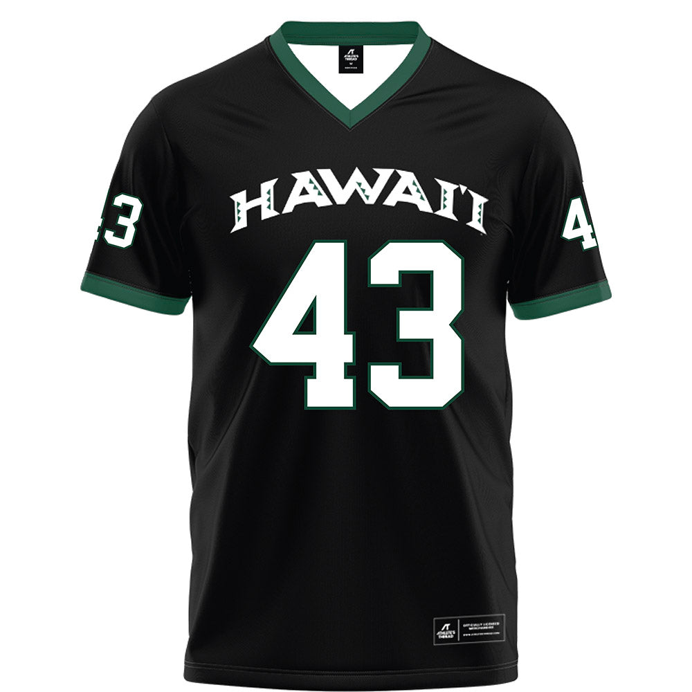 Hawaii - NCAA Football : Gannon Miller - Black Football Jersey-0