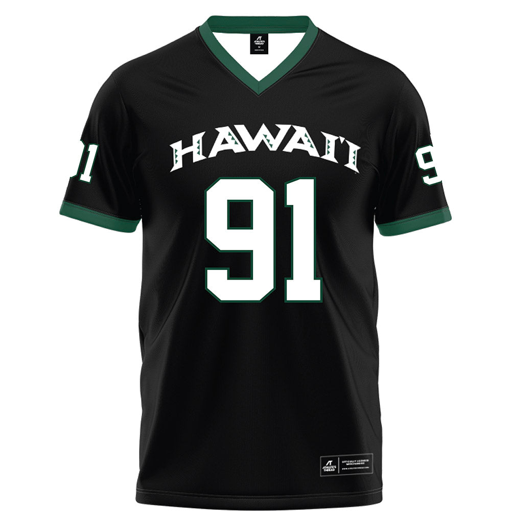 Hawaii - NCAA Football : Joshua sagapolutele - Black Football Jersey-0