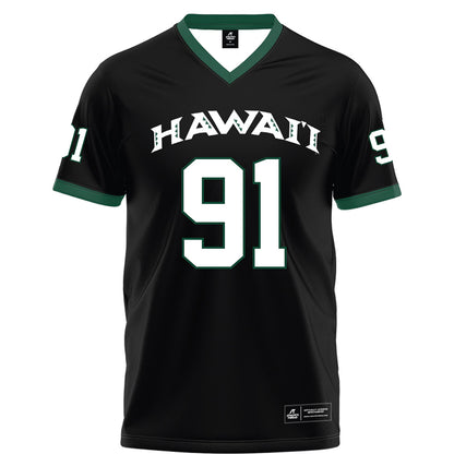 Hawaii - NCAA Football : Joshua sagapolutele - Black Football Jersey-0