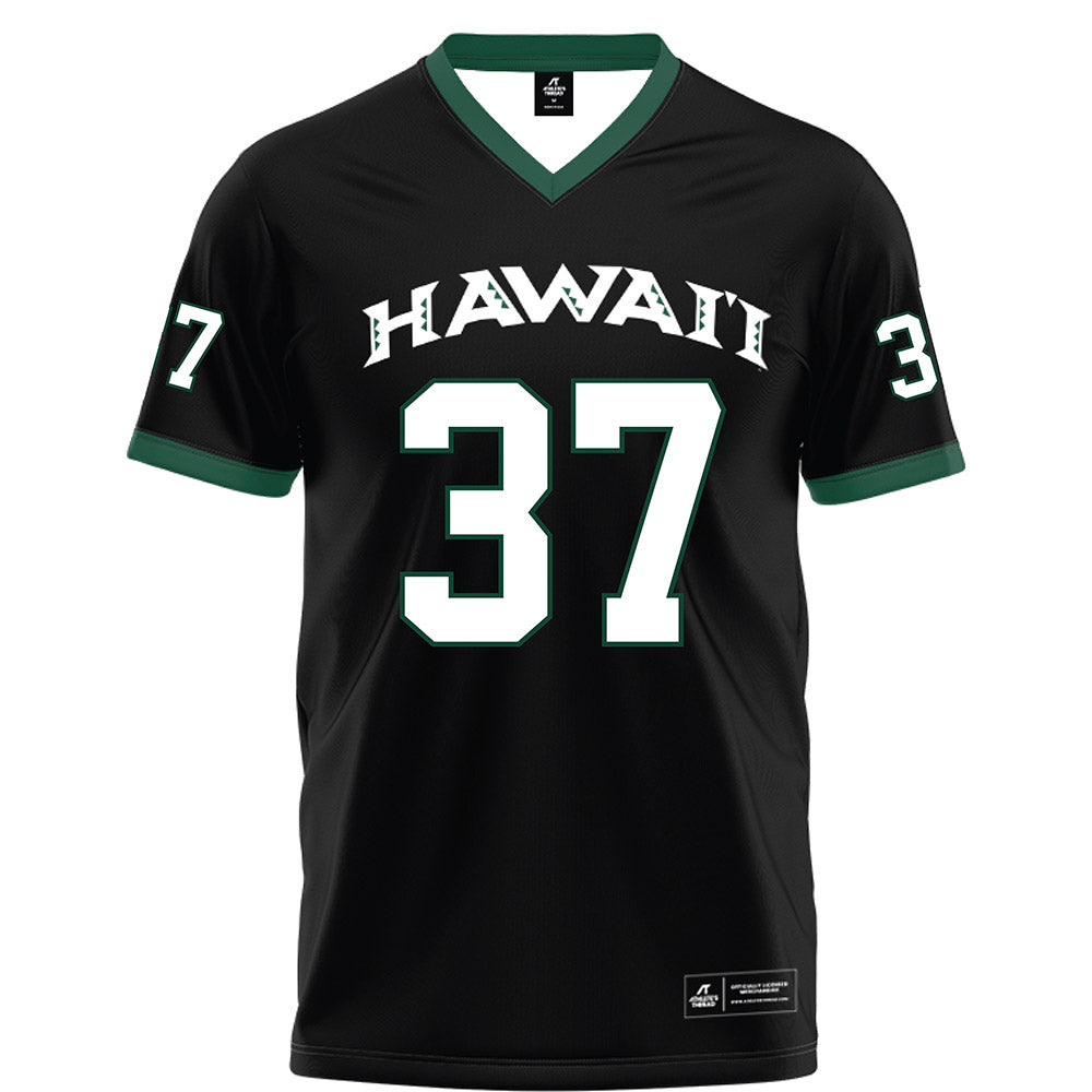 Hawaii - NCAA Football : Riis Weber - Black Football Jersey-0