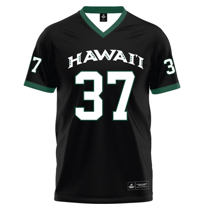 Hawaii - NCAA Football : Riis Weber - Black Football Jersey-0