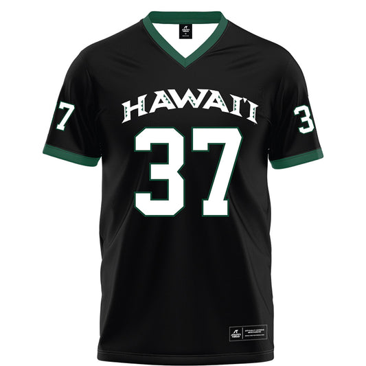 Hawaii - NCAA Football : Riis Weber - Black Football Jersey-0