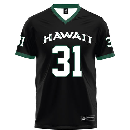 Hawaii - NCAA Football : Tryton Keliikipi - Black Football Jersey-0