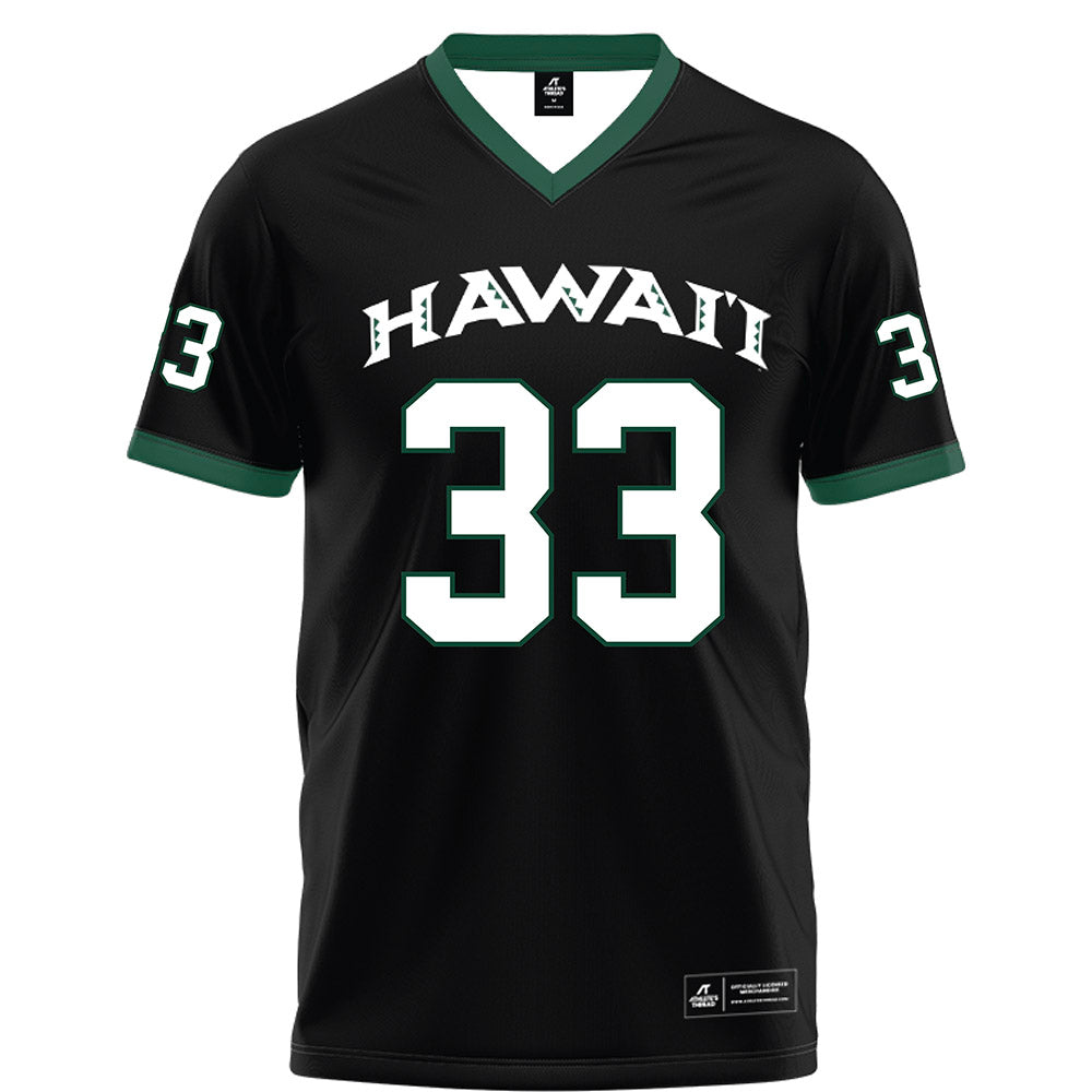 Hawaii - NCAA Football : Jack Mowrey - Black Football Jersey-0
