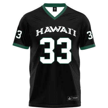 Hawaii - NCAA Football : Jack Mowrey - Black Football Jersey-0