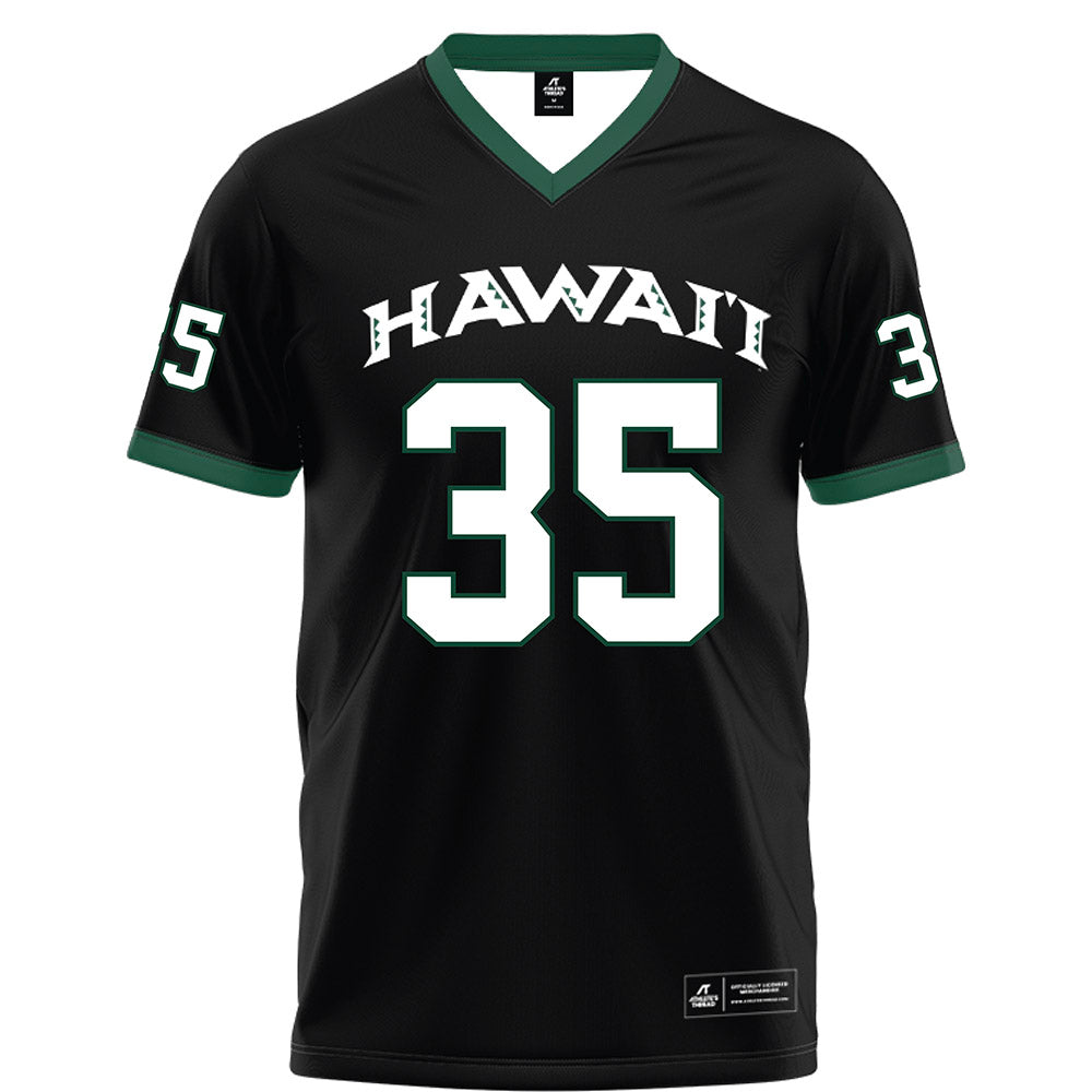 Hawaii - NCAA Football : Junior Fiaui - Black Football Jersey-0