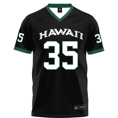 Hawaii - NCAA Football : Junior Fiaui - Black Football Jersey-0