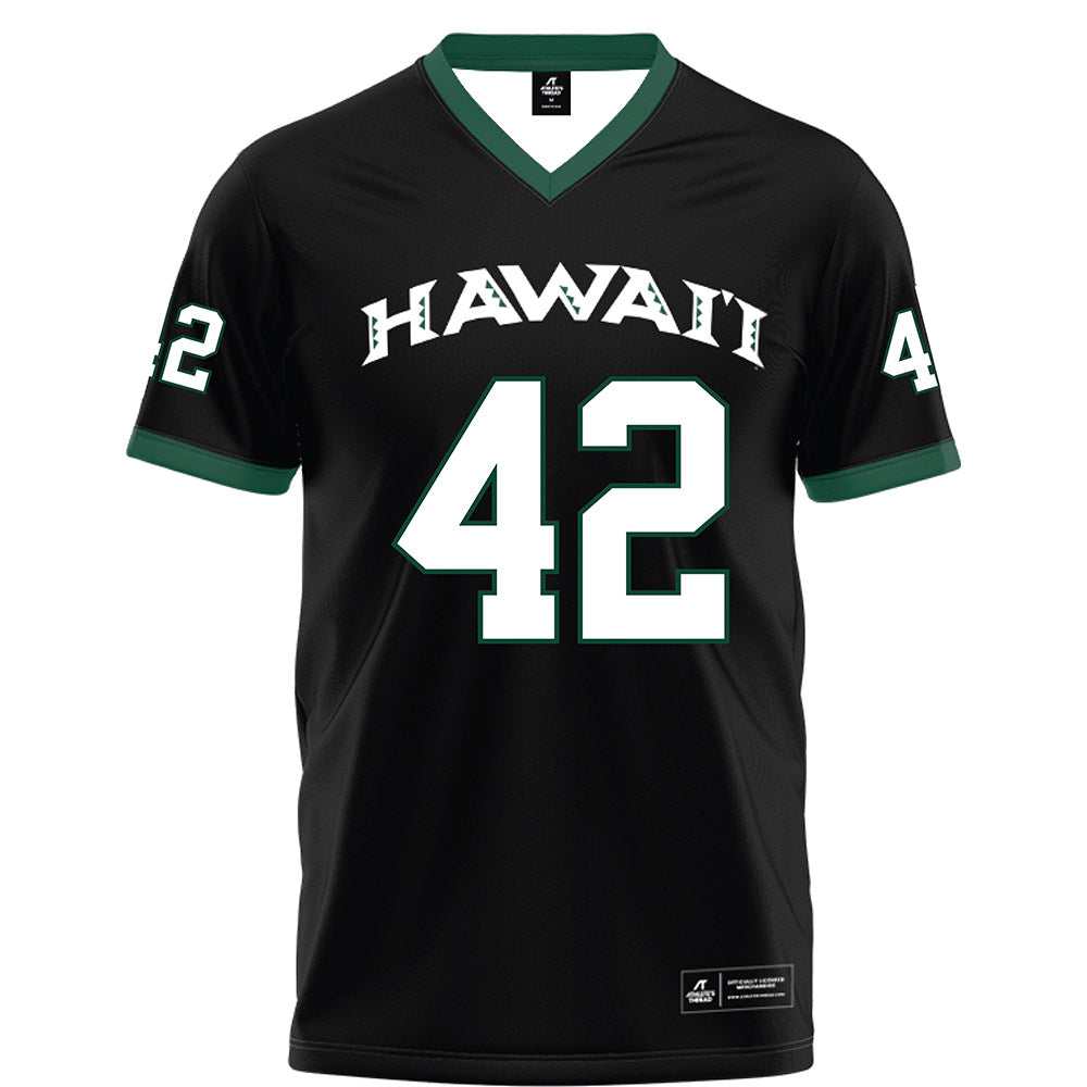 Hawaii - NCAA Football : Matteus Ioane - Black Football Jersey-0