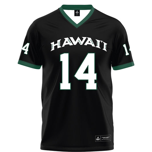 Hawaii - NCAA Football : Maika Eugenio - Black Football Jersey-0