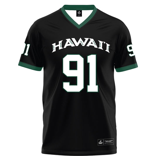 Hawaii - NCAA Football : Josh Sagapolutele - Black Football Jersey-0