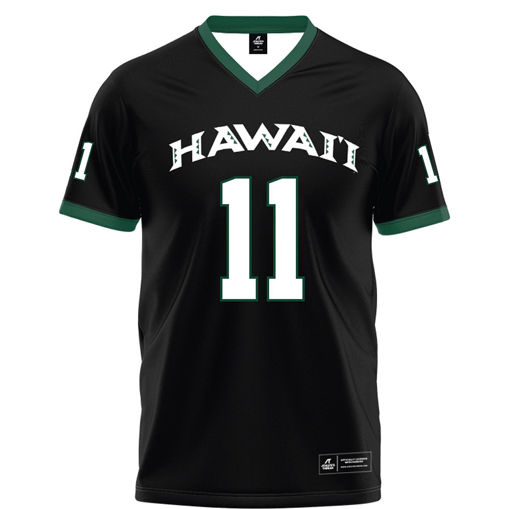 Hawaii - NCAA Football : Devin Alves - Black Football Jersey-0