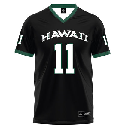 Hawaii - NCAA Football : Devin Alves - Black Football Jersey-0