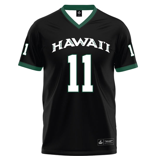 Hawaii - NCAA Football : Devin Alves - Black Football Jersey-0