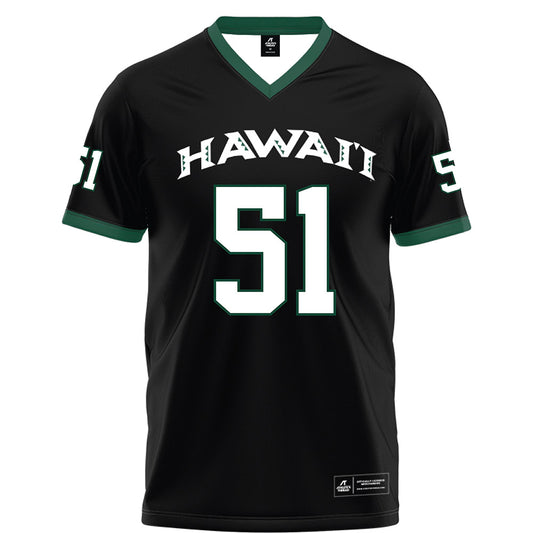 Hawaii - NCAA Football : LesterLaisene Lagafuaina - Black Football Jersey-0
