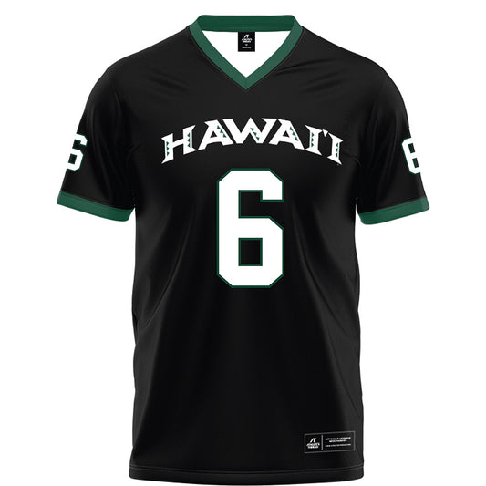 Hawaii - NCAA Football : Kainoa Carvalho - Black Football Jersey-0