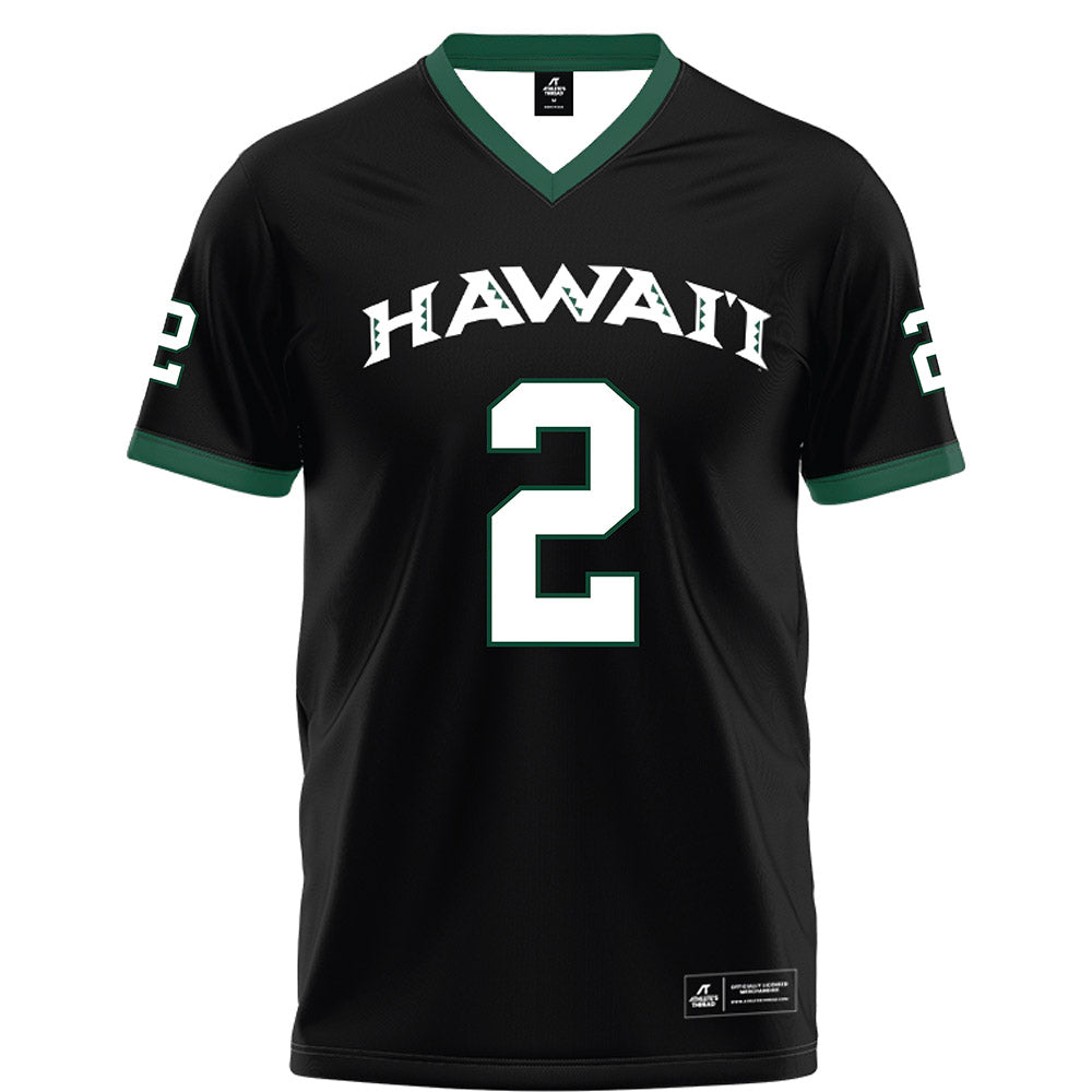 Hawaii - NCAA Football : Kona Moore - Black Football Jersey-0