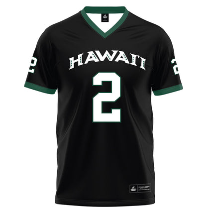 Hawaii - NCAA Football : Kona Moore - Black Football Jersey-0