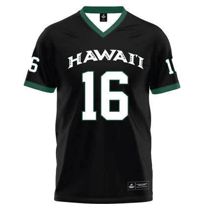 Hawaii - NCAA Football : Zion Allen - Black Football Jersey-0