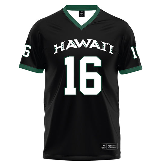 Hawaii - NCAA Football : Zion Allen - Black Football Jersey-0