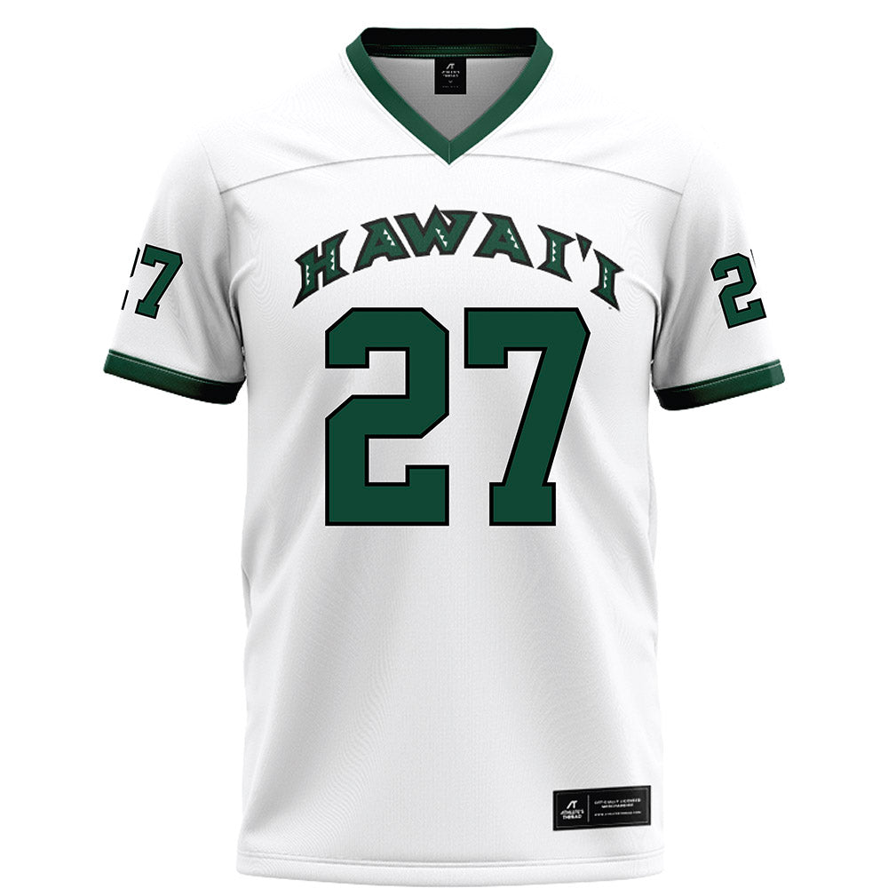 Hawaii - NCAA Football : Makanale'a Meyer - White Football Jersey-0
