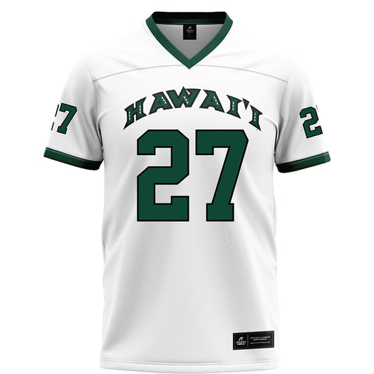 Hawaii - NCAA Football : Makanale'a Meyer - White Football Jersey-0