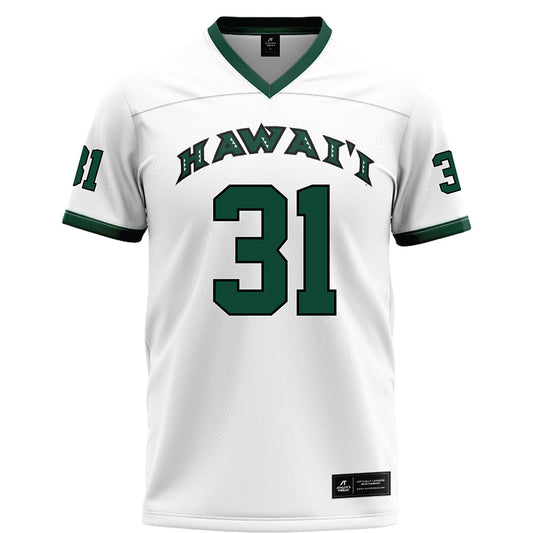 Hawaii - NCAA Football : Tryton Keli'ikipi - White Football Jersey-0