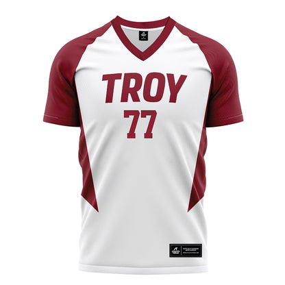 Troy - NCAA Women's Soccer : Kelsey Barrett - White Soccer Jersey-0