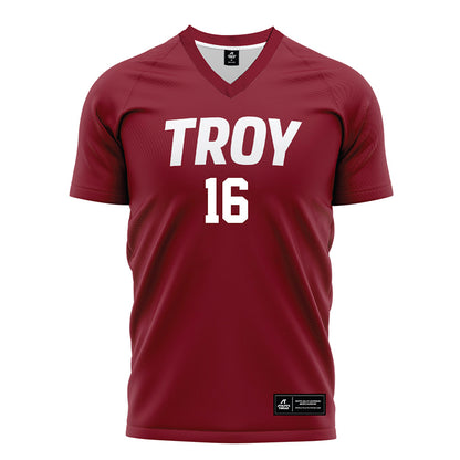Troy - NCAA Women's Soccer : Brooke Becker - Cardinal Red Soccer Jersey-0