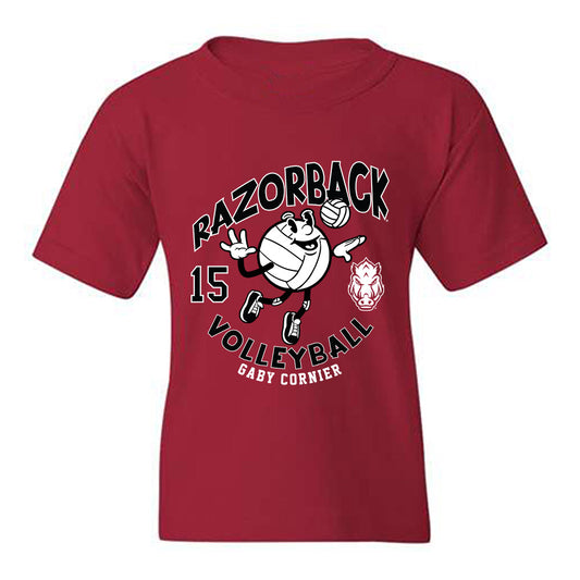 Arkansas - NCAA Women's Volleyball : Gaby Cornier - Fashion Shersey Youth T-Shirt-0