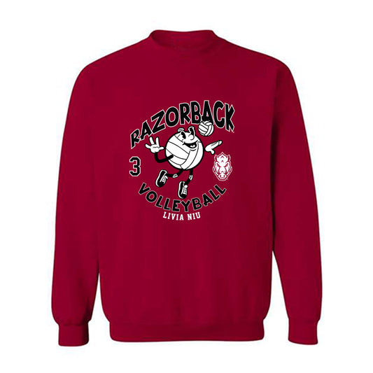 Arkansas - NCAA Women's Volleyball : Livia Niu - Fashion Shersey Crewneck Sweatshirt-0