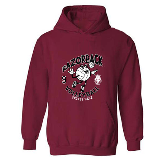 Arkansas - NCAA Women's Volleyball : Sydney Maue - Fashion Shersey Hooded Sweatshirt-0