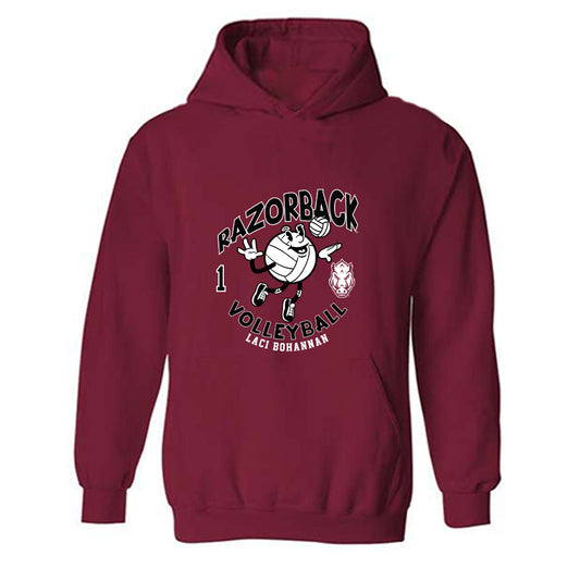Arkansas - NCAA Women's Volleyball : Laci Bohannan - Fashion Shersey Hooded Sweatshirt-0