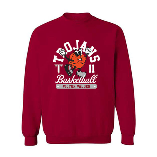 Troy - NCAA Men's Basketball : Victor Valdes - Fashion Shersey Crewneck Sweatshirt-0