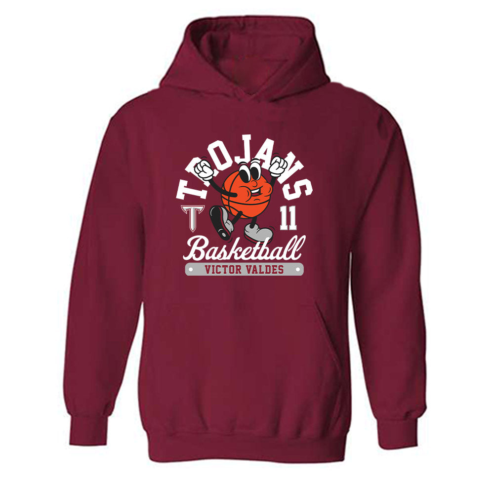 Troy - NCAA Men's Basketball : Victor Valdes - Fashion Shersey Hooded Sweatshirt-0