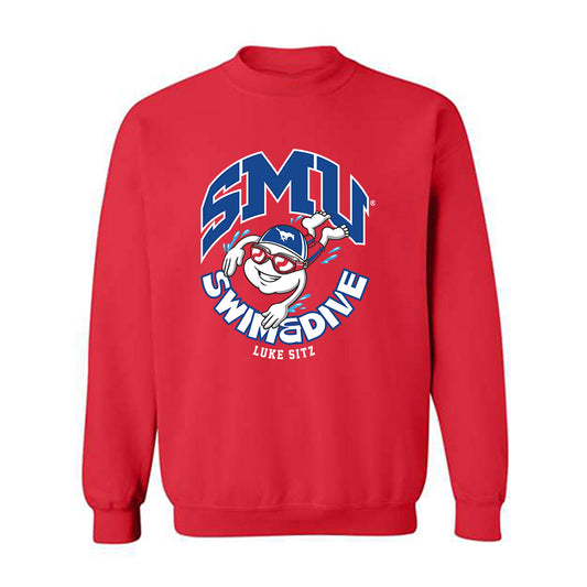 SMU - NCAA Men's Swimming & Diving : Luke Sitz - Fashion Shersey Crewneck Sweatshirt-0