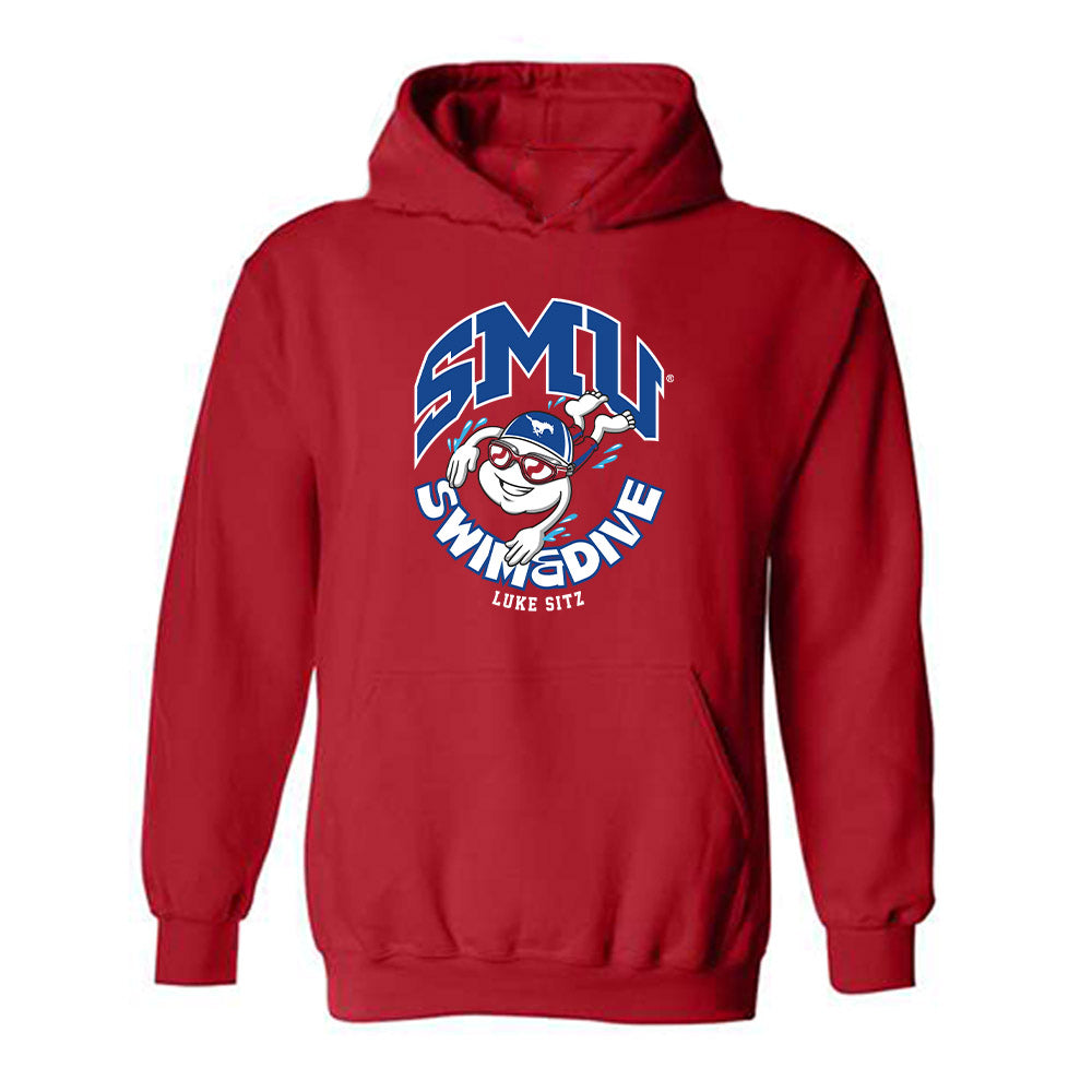 SMU - NCAA Men's Swimming & Diving : Luke Sitz - Fashion Shersey Hooded Sweatshirt-0
