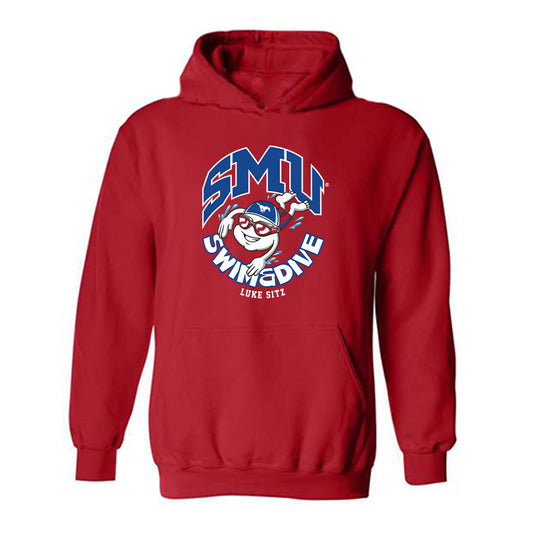 SMU - NCAA Men's Swimming & Diving : Luke Sitz - Fashion Shersey Hooded Sweatshirt-0