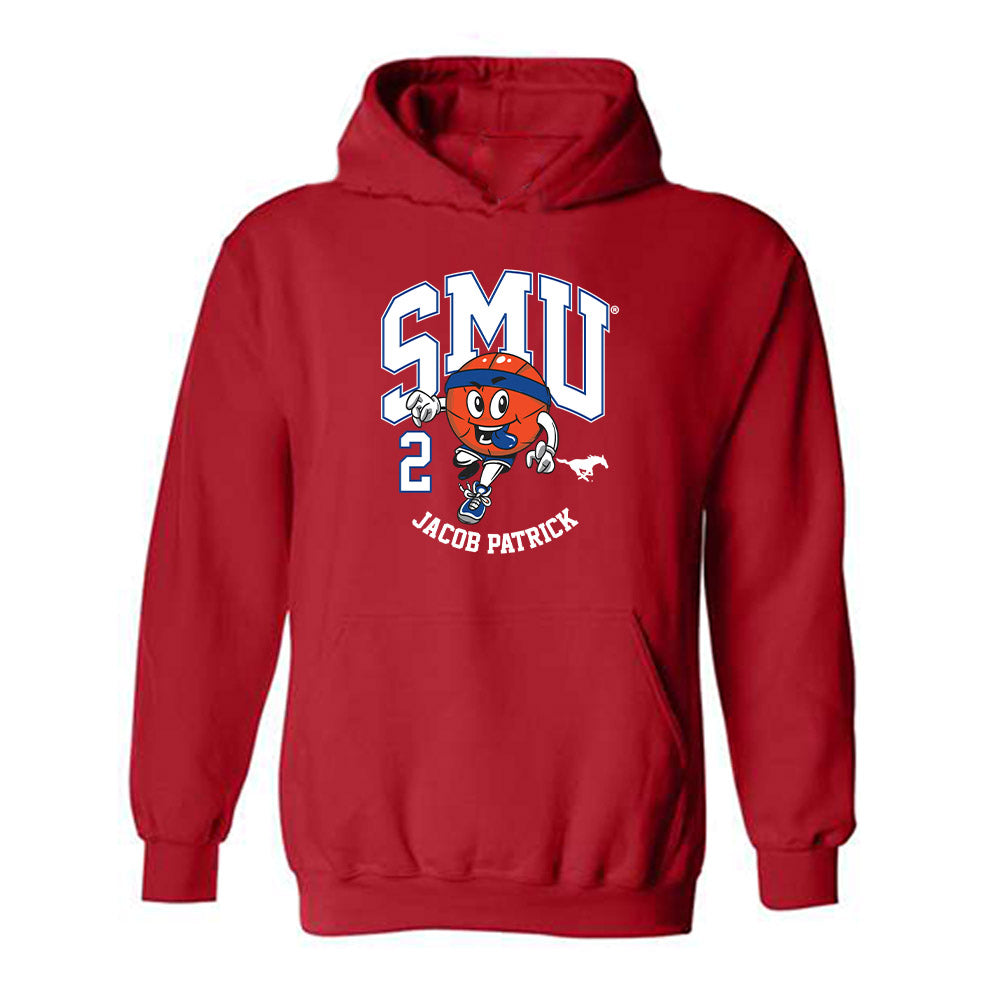 SMU - NCAA Men's Basketball : Jacob Patrick - Fashion Shersey Hooded Sweatshirt-0